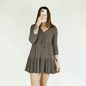 american eagle floral 3/4 sleeve dress